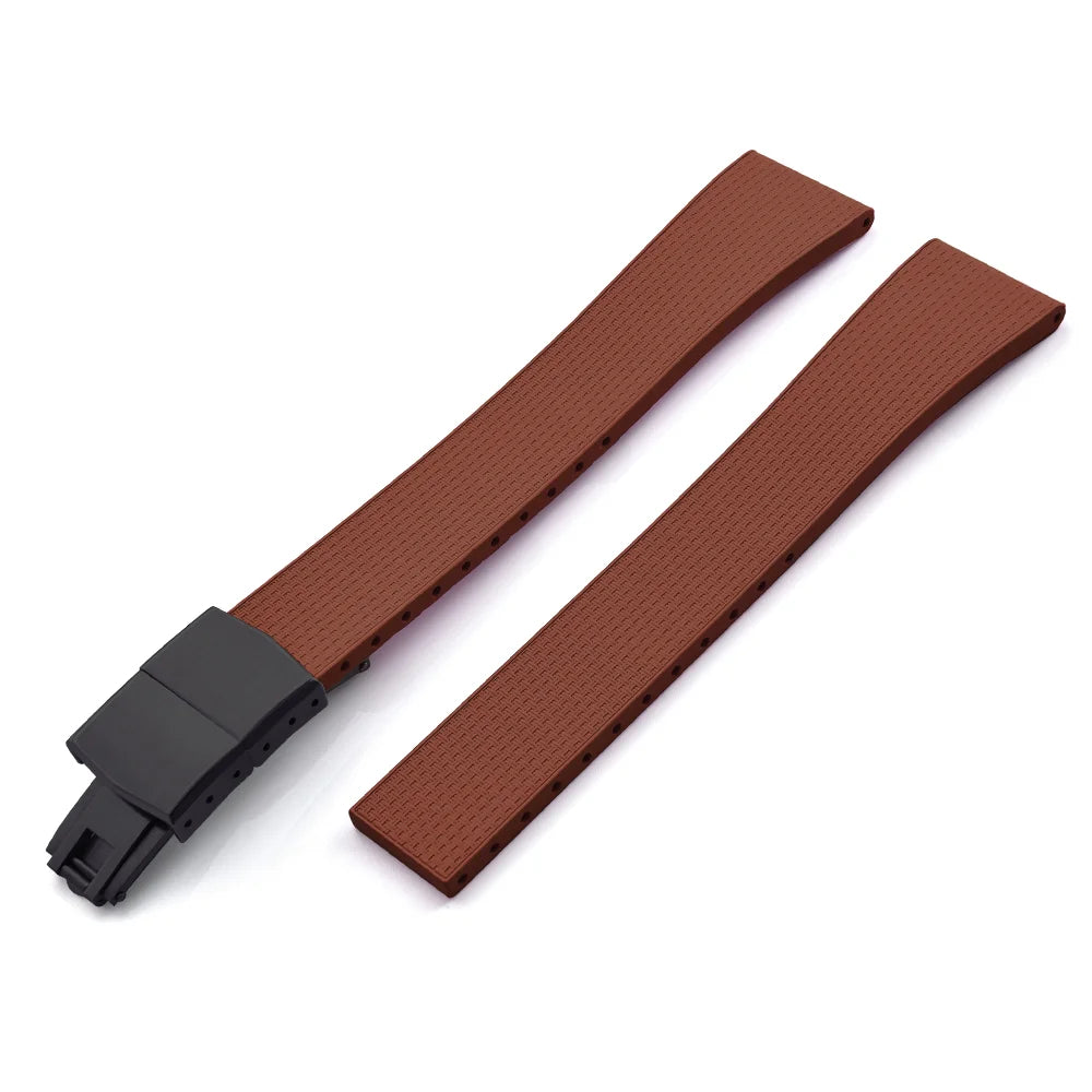 Delugs 20mm FKM Rubber CTS Watch Straps with Butterfly Buckle 4 Colors, Unique Texture, Quick Release for Brand Watches