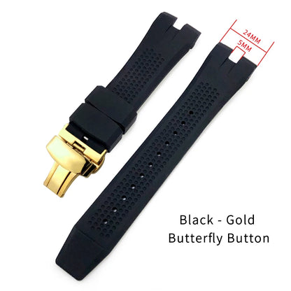 Bracelet de montre en caoutchouc et silicone de haute qualité, 24mm, pour CITIZEN AW1475 1476 1477 CA4154 4155 4156 4278, bracelet de montre de sport durable pour hommes