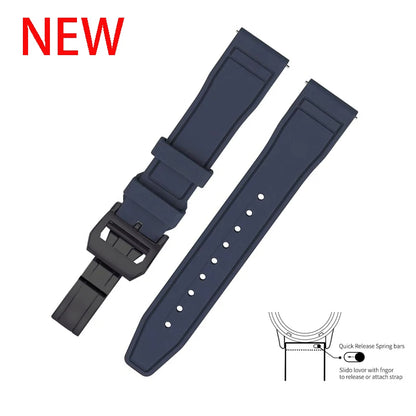 20mm 21mm 22mm Premium FKM Fluoro Rubber Watch Straps FPM Butterfly Buckle Quick Release Watch Bands for I-WC Watch Bands