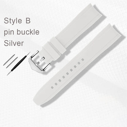 White rubber watch strap for Omega X Swatch, MoonSwatch, Constellation, waterproof, sport, watch band, curved end band, 20mm