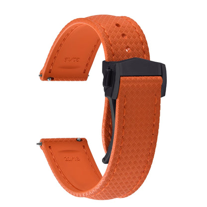 FKM Waterproof Rubber Watch Band Quick Release Deployment Clasp Straps 20mm 22mm Universal Watch Bracelet