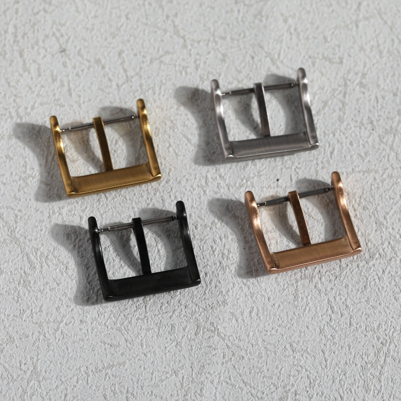 High-end leather bracelet buckle, 316L stainless steel buckle 16 18 20MM silver black rose gold watch accessory buckle