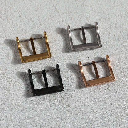 High-end leather bracelet buckle, 316L stainless steel buckle 16 18 20MM silver black rose gold watch accessory buckle