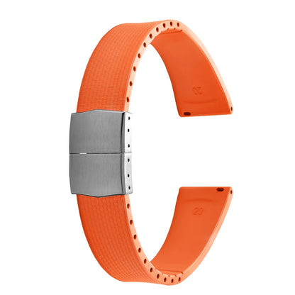 Cinturini per orologi in gomma Delugs CTS Fkm da 20 mm con fibbia a farfalla, 4 colori, texture unica, cinturino per orologi a sgancio rapido per orologi di marca