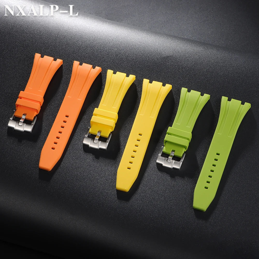 Rubber and silicone watch strap, 26mm 27mm 28mm 30mm, for AP Royal Oak Offshore 15400 26470 15703, accessory for GA2100 strap