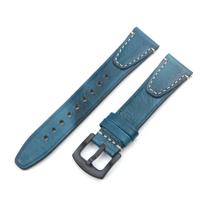 Cinturino per orologio in pelle retrò fatto a mano, cinturino a sgancio rapido, struttura in acciaio inossidabile, 18mm, 20mm, 22mm