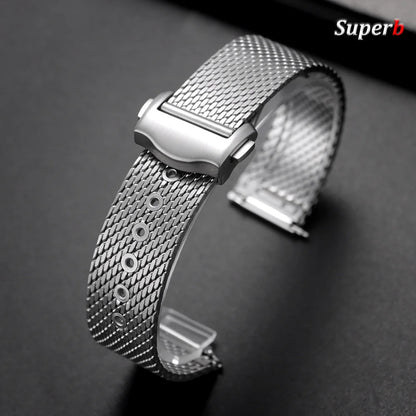 Bracelet de montre en acier inoxydable de 20 mm pour Omega Seamaster, interface plate, maille milanaise, style professionnel pour homme, bracelet à dégagement rapide