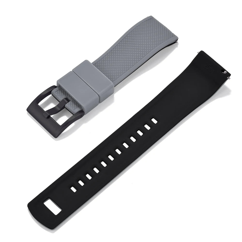 Nouveau bracelet de montre en Silicone Double couleurs personnalisé à dégagement rapide 20mm 22mm bracelet de montre doux Durable bracelets de montre de remplacement ceintures