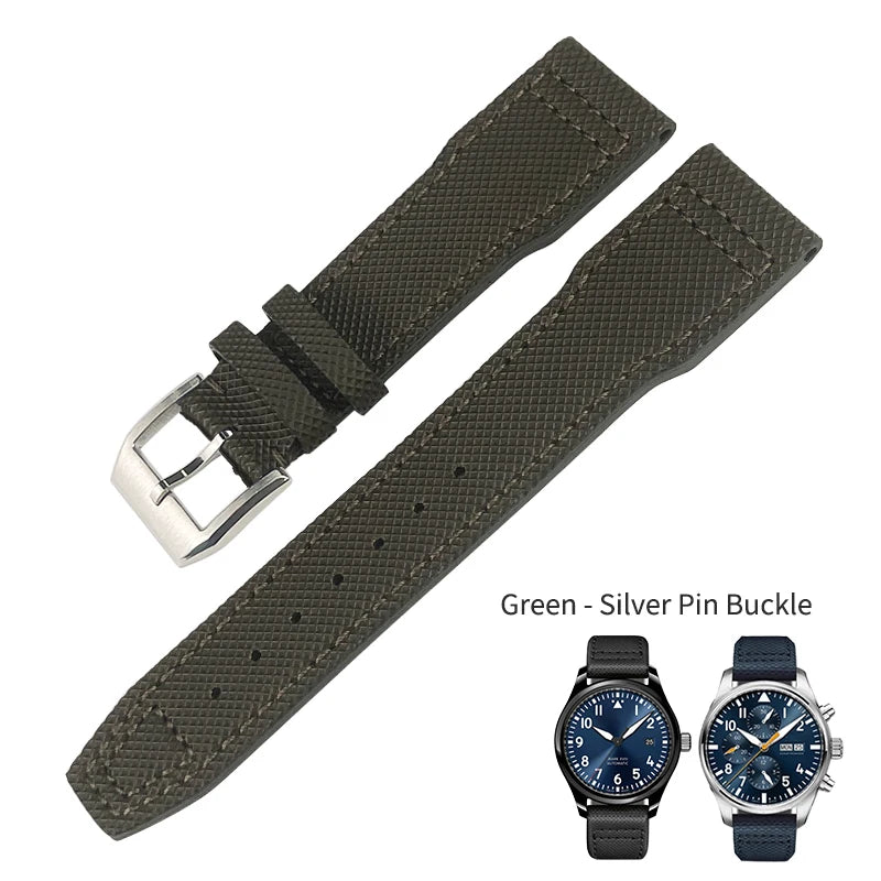Bracelet de montre en cuir de veau pour homme, bracelet de montre en nylon, bleu, adapté pour Portofino IWC, TOP GUN, Big Pilot SPITFIRE Mark 18, 20mm, 21mm, nouveau