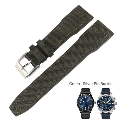 Bracelet de montre en cuir de veau pour homme, bracelet de montre en nylon, bleu, adapté pour Portofino IWC, TOP GUN, Big Pilot SPITFIRE Mark 18, 20mm, 21mm, nouveau