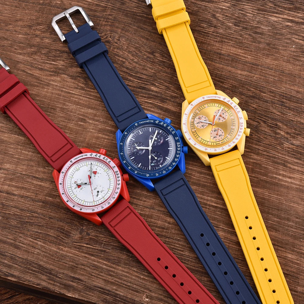 New FKM Fluoro Rubber Straps 20mm 21mm 22mm Quick Release Watch Bands Waterproof Diving Watch Straps for Every Brand Diving Watches