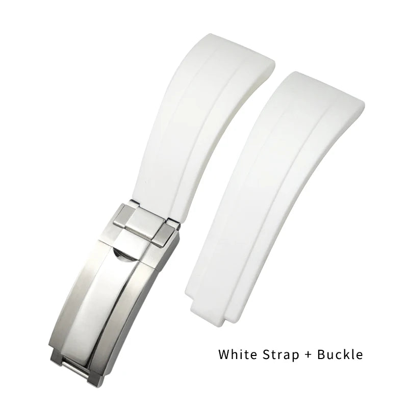 Correa de reloj de caucho para Rolex DayRequiSubmariner, correa de silicona estilo Oysterflex, cierre desplegable, 20 mm, 21 mm, 19 mm, 18 mm
