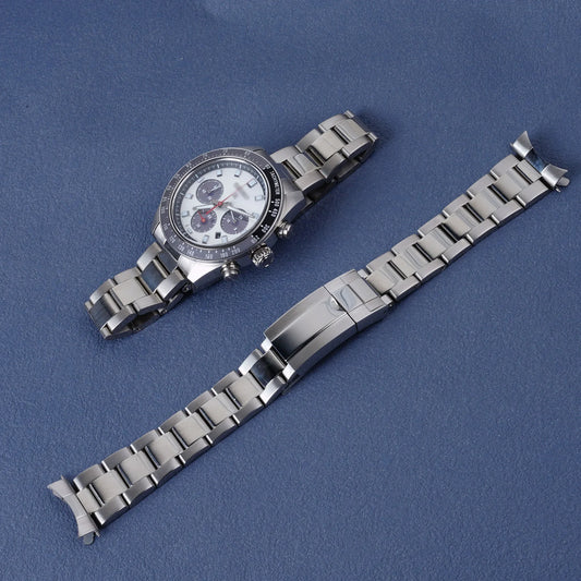 Rolamy 21mm bracelet de montre OysterStyle SION L fermoir de déploiement en acier inoxydable bracelet en argent pour SeATM KrasnoSSC911-917/SBDL091