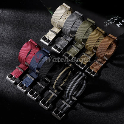 Cinturino per orologio in Nylon per Seiko Army Sport, cinturino di ricambio 18mm 20mm 22mm marrone verde nero, cinturino militare, cinturino per orologio casual