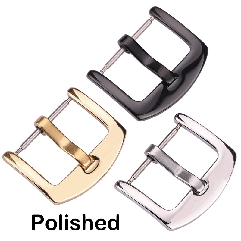 Boucles de bracelet de montre en métal, fermoirs en acier inoxydable, argent, noir, or, accessoires, vente en gros, 18mm, 20mm, 22mm, 24mm, 20 pièces