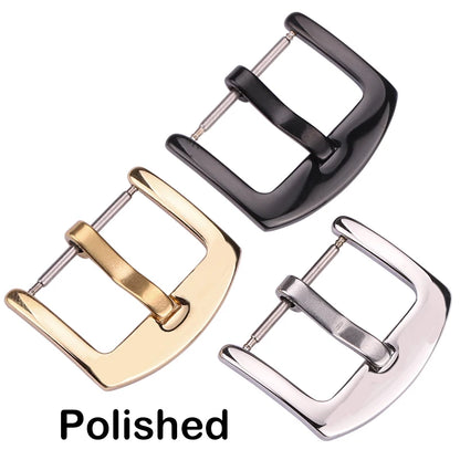 Boucles de bracelet de montre en métal, fermoirs en acier inoxydable, argent, noir, or, accessoires, vente en gros, 18mm, 20mm, 22mm, 24mm, 20 pièces