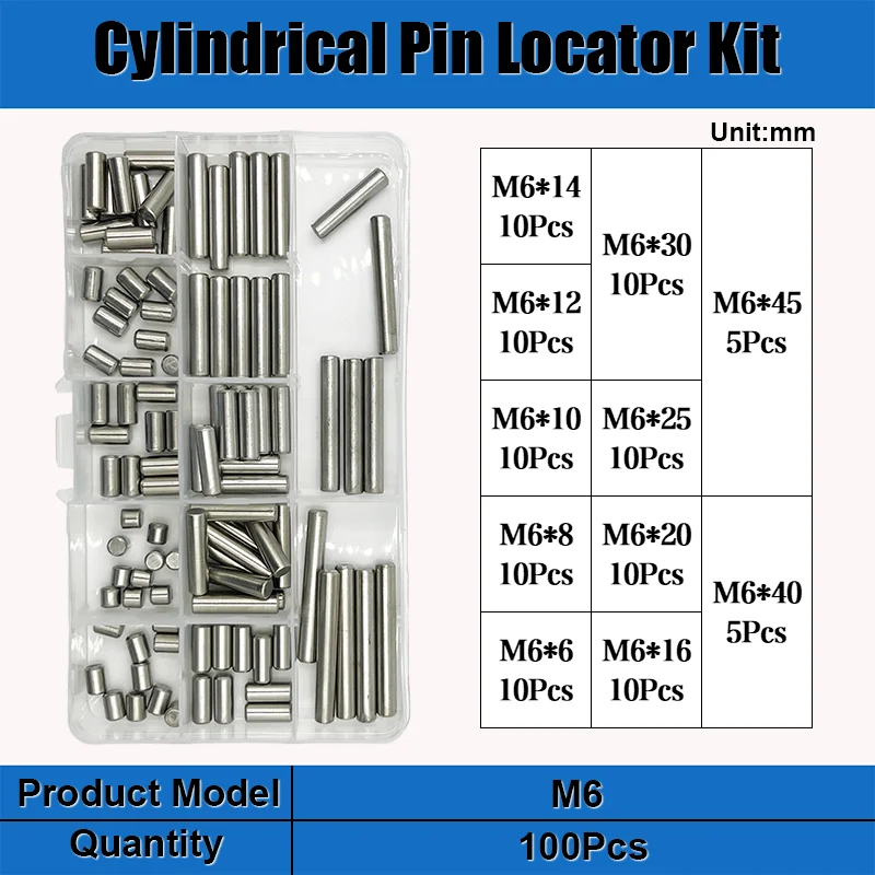 Exacpille Cylindrique en Acier Inoxydable Dallas, M1.5 M2 M2.5 M3 Figuré M5 M6 M8, avec exacpille de Localisation, Arbre Solide FiosphLock, en Métal, Dernier Ensemble