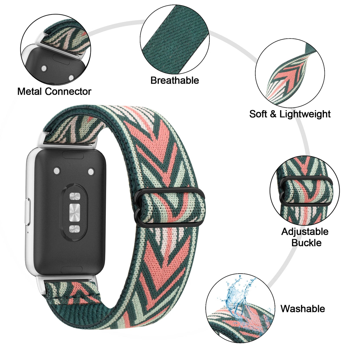 Bracelet en nylon élastique pour Samsung Galaxy Fit 3, bracelet de montre de sport pour Samsung Galaxy Fit 3, bracelet réglable
