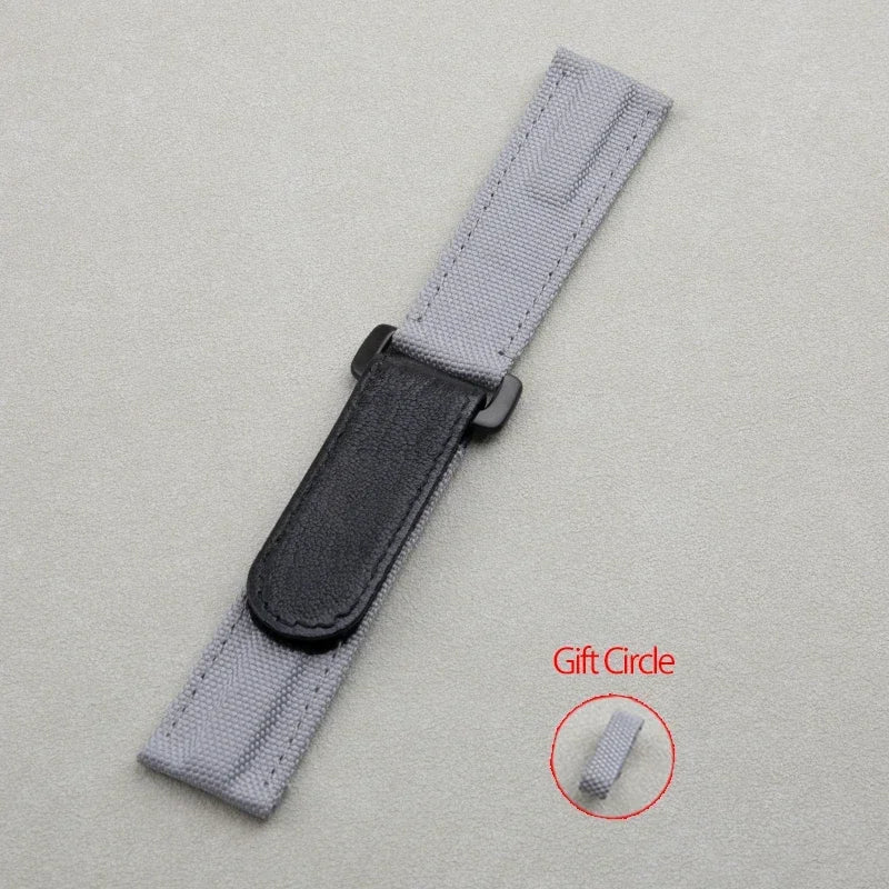 Accesorios universales, correa de reloj de tela de nailon y cuero de 22 mm, para correa Rolex, para Huawei, Tudor, Seiko, Tissot, Breitling