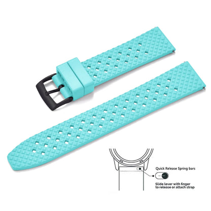Bracelets de montre en caoutchouc FKM tropical premium 20 mm 22 mm à dégagement rapide, motif nid d'abeille, respirants et poreux pour Seiko SRP775