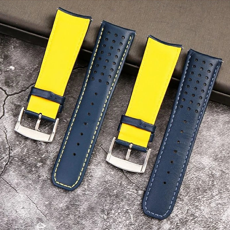 Cinturino 22mm 23mm in pelle bovina per Citizen Blue Angel AT8020-54L JY8078 AT8020-03L 54L, estremità curva, da uomo, per orologio
