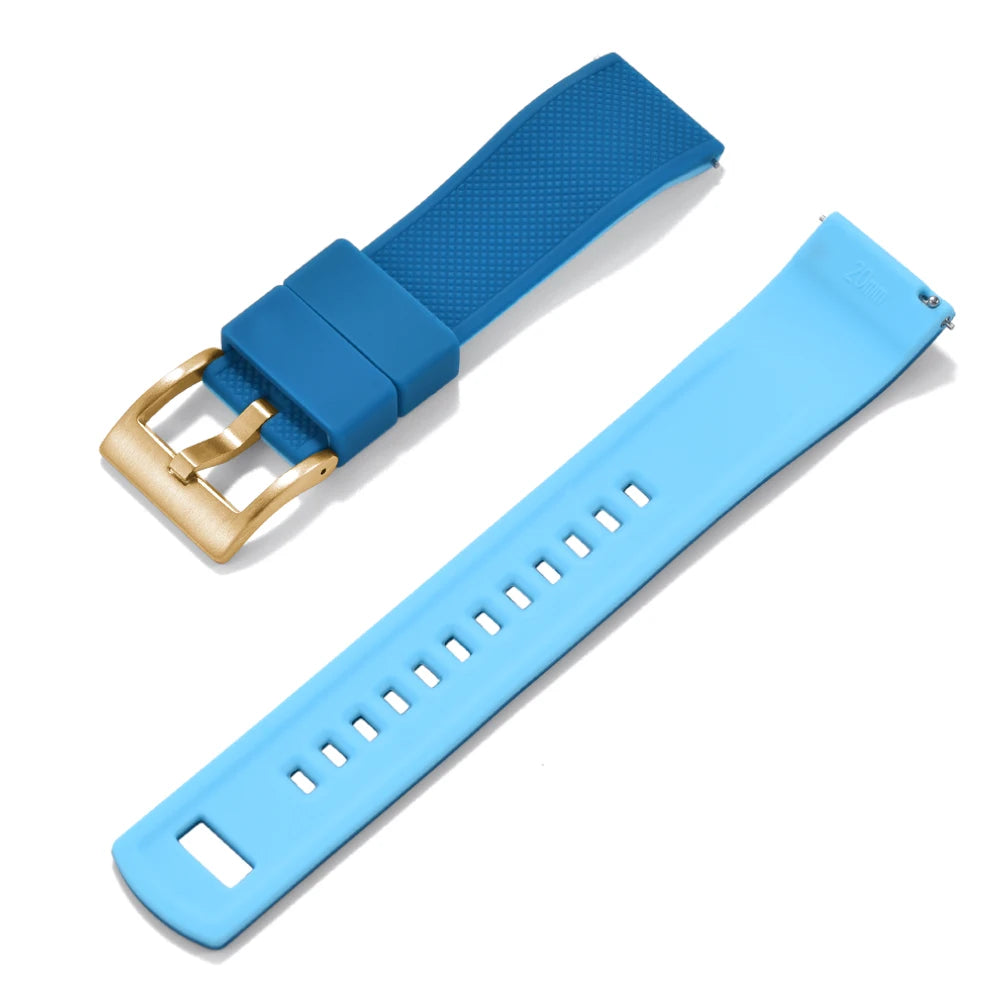 Nouveau bracelet de montre en Silicone Double couleurs personnalisé à dégagement rapide 20mm 22mm bracelet de montre doux Durable bracelets de montre de remplacement ceintures