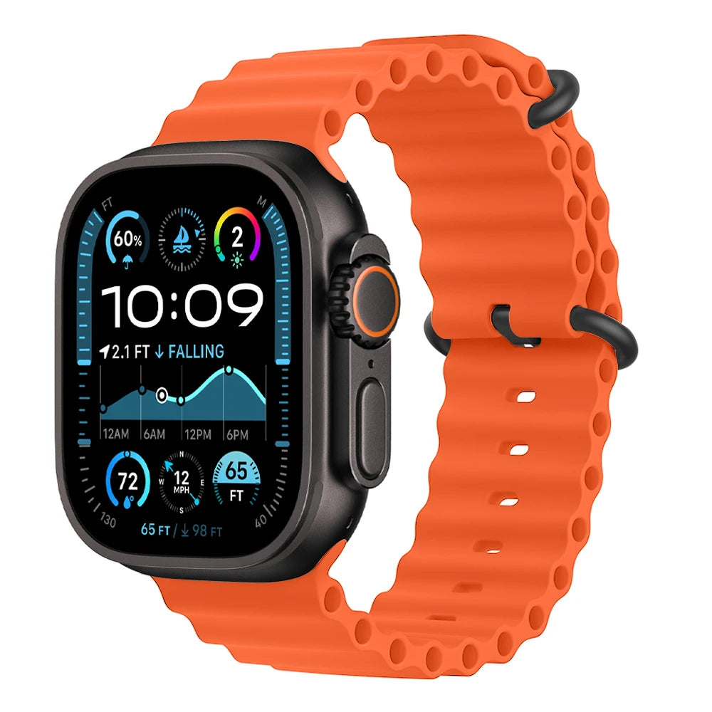 Bracelet Ocean pour Apple Watch Ultra 3 2, 49mm 46mm 44mm 40mm 45mm 41mm 42mm, Correa Bracelet iWatch Series 11 10 9 SE 8 7 6 5 4