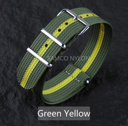 Bracelet de montre en Nylon nervuré 20mm 22mm bracelets de montre confortables boucle militaire lavable Blet pour hommes bracelets de montre