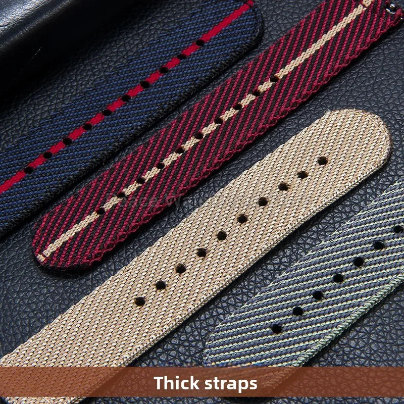 Bracelet en Nylon kaki bleu rouge 20 22mm, pour Tudor Black Bay Longines Seiko Citizen MIDO, résistant aux rides, facile à nettoyer