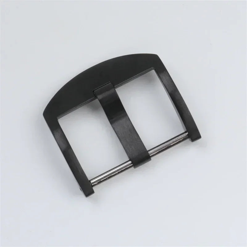 Spilla a ardiglione in acciaio inox 316L di alta qualità, fibbia in argento nero opaco per bracciale Panerai, chiusura a vite in gomma da 20 mm e 22 mm.