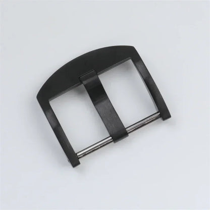 Spilla a ardiglione in acciaio inox 316L di alta qualità, fibbia in argento nero opaco per bracciale Panerai, chiusura a vite in gomma da 20 mm e 22 mm.