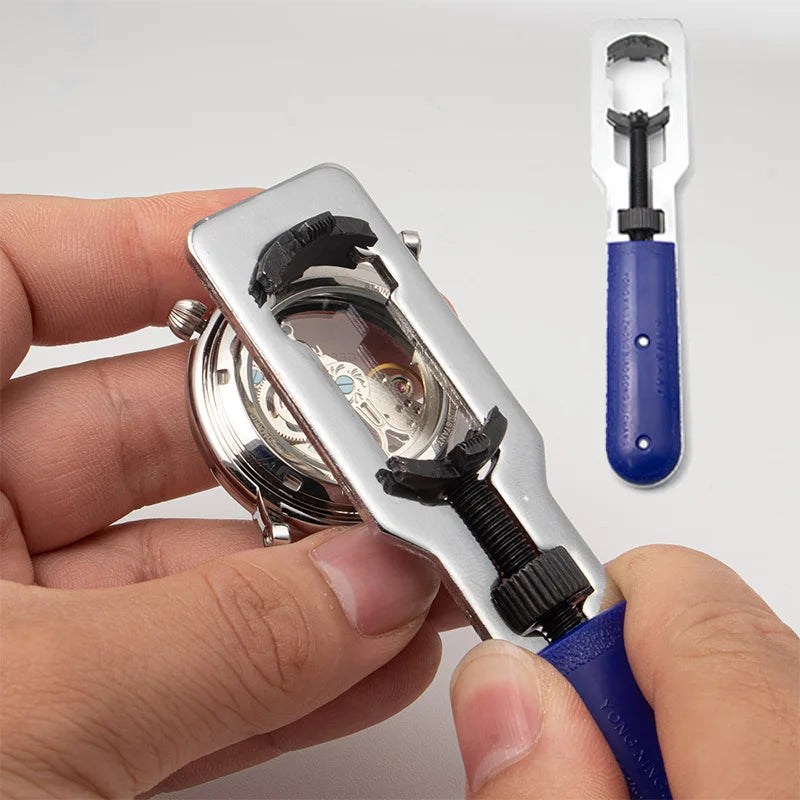 Clé d'ouverture de boîtier arrière, outil de démontage de coque arrière réglable en métal, outils de démontage de montre, outil de réparation de montre pour horloger