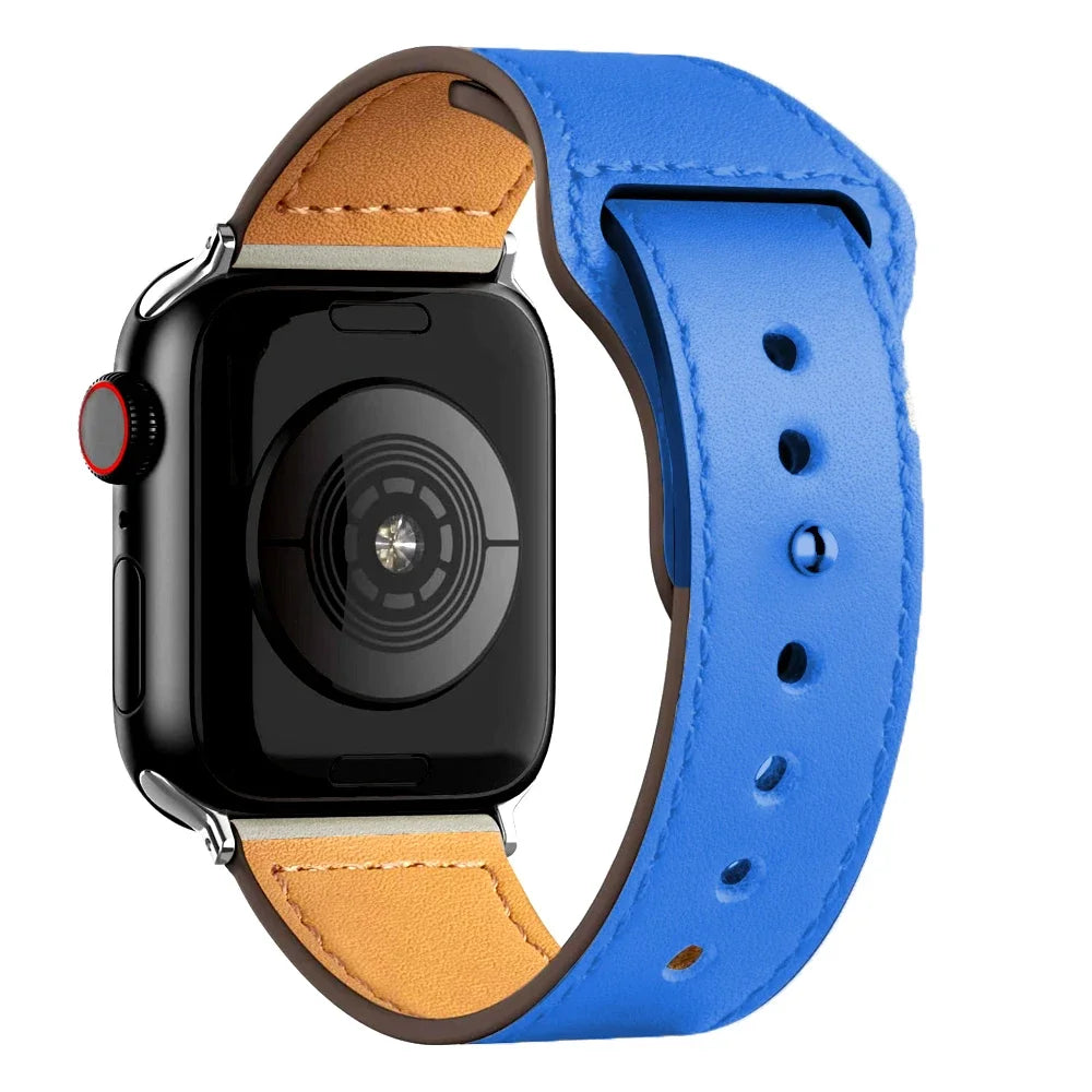 Cinturino in pelle per Apple Watch, Ultra 3, 49mm, 46mm/42mm, 41mm/45mm, 44mm, 40mm, iWatch serie 11 10 9 8 7 4 5 6 se