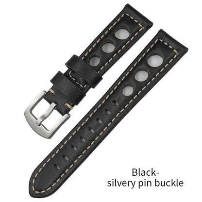 Bracelet de montre en cuir de veau 19mm 20mm 21mm 22mm pour IWC Pilot Breitling Tudor Omega Seiko SKX 5, bracelet de montre en cuir de vache véritable avec trous