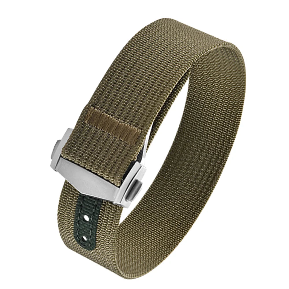 Canvas and Nylon Watch Strap, 18-20-22mm, for Omega X Swatch MoonSwatch for Seiko Men Women Sport, Waterproof, Folding Buckle