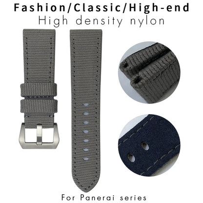 Bracelet de montre en toile de nylon pour Panerai Shoor, bracelet de montre, noir, bleu, vert, PAM01118, 441, 111, 24mm, 26mm, nouveau