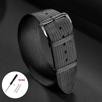 For Samsung Galaxy Watch 42/46mm Universal Nylon Watch Bands for Men and Women, New Ribbed Nylon Watch Band Accessory