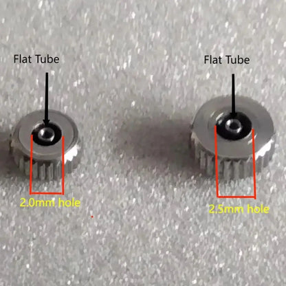 Couronne de montre en acier couleur argent, diamètre de tête 3.5mm-7mm avec Tube plat pour la réparation de montres L4429, 1 pièce