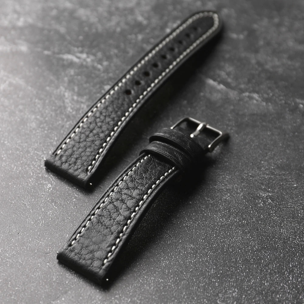 Bracciale in pelle di vacchetta fatto a mano, 18 19 20 21 22MM, cinturino morbido in vera pelle a sgancio rapido da uomo, stile vintage, vera pelle italiana