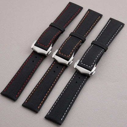 Bracelet de montre universel en Nylon, 19mm, 20mm, 21mm, 22mm, pour Omega, Planet Ocean Seamaster 300 Speedmaster, tissu, cuir, toile SEIKO