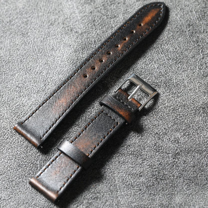 Handmade Italian Brushed Vintage Watch Strap 18 19 20 22MM Men's Vintage Bracelet, Soft Quick Release Bracelet, Premium Leather