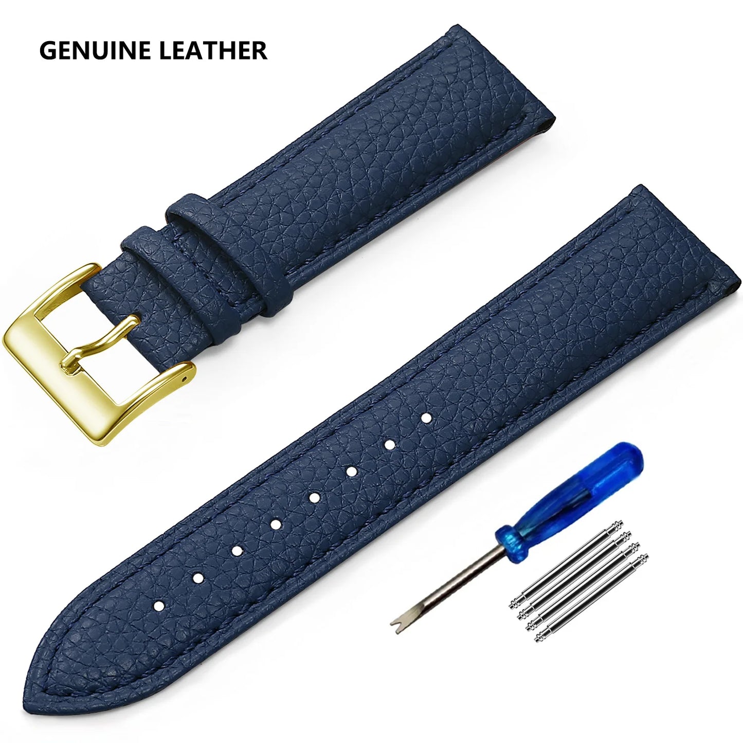 SAMCO Genuine Leather Watch Strap for Men and Women, 12mm, 14mm, 16mm, 18mm, 19mm, 20mm, 21mm, 22/24mm, High Quality Watch Strap, Watch Strap + Tool