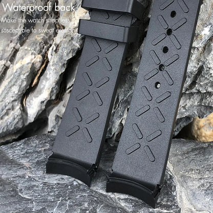 High Quality Rubber Watch Strap 19mm 20mm for IWC Pilot Watches Mark XVIII Black Blue Waterproof Silicone Bracelet Sport Straps
