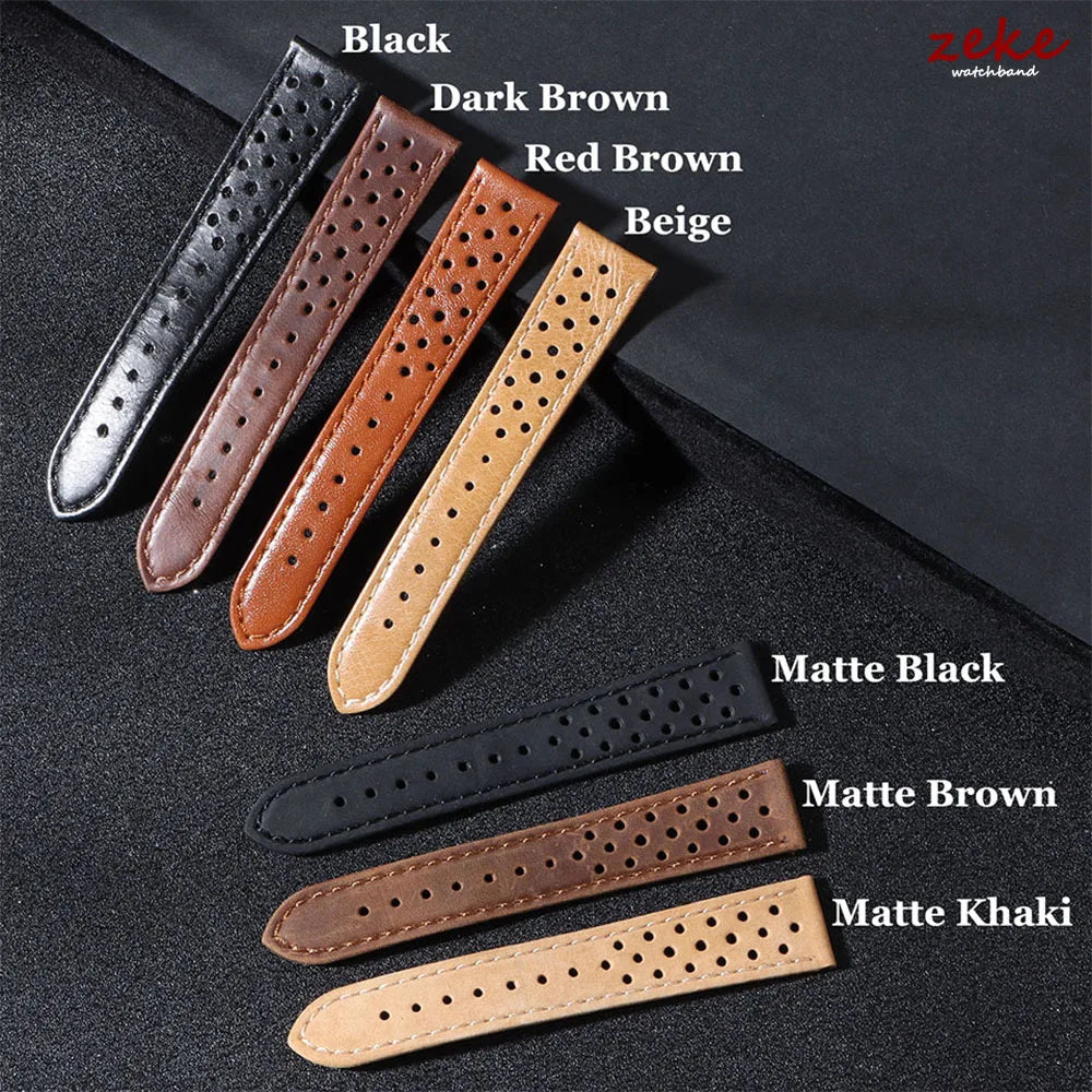 Bracelet de montre universel en cuir de vache véritable, boucle papillon, Vintage, pour hommes et femmes, respirant, ceinture 18/20/22mm