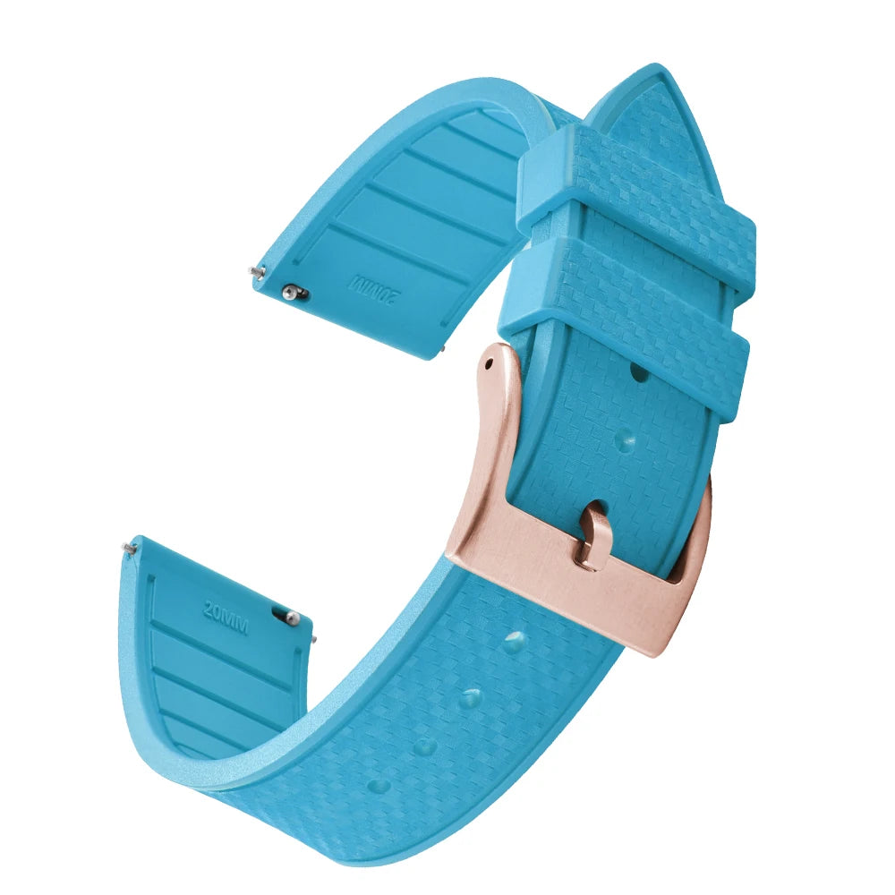FKM Mosaic Rubber Watch Strap, 20mm 22mm, Quick Release, for Sport Diver, for Rolex Seiko Omega Cartier, Universal Belt