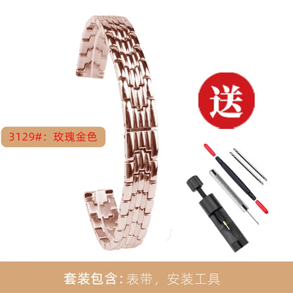 6mm 8mm 10mm 12mm 14mm 16mm Ladies Stainless Steel Buckle Mesh Watch Band Ultra-Thin Steel Bracelet Small Size Chain Width