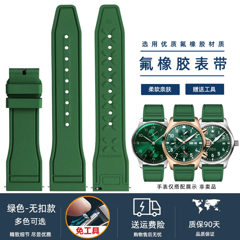 Cinturino per orologio in silicone morbido 20 mm 21 mm 22 mm per IWC Pilot | Cinturino sportivo a sgancio rapido | Sostituzione unisex impermeabile del cinturino in gomma