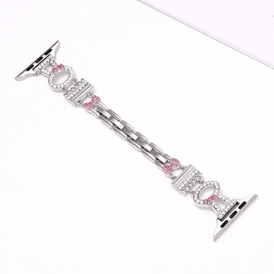 Rabbit Bracelet for Apple Watch 45mm 44mm 42mm 41mm, Bling Rhinestone for iWatch Ultra Series 9 8 SE 7 6 5