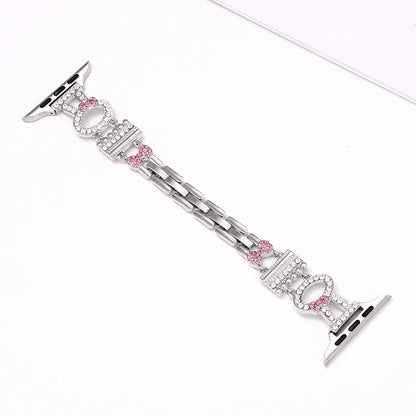 Rabbit Bracelet for Apple Watch 45mm 44mm 42mm 41mm, Bling Rhinestone for iWatch Ultra Series 9 8 SE 7 6 5