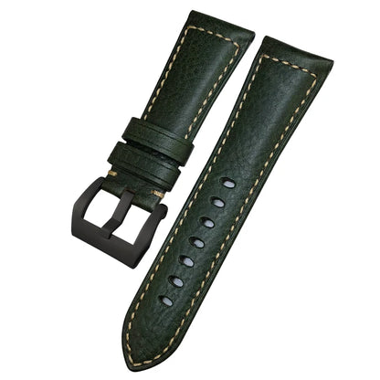 Bracelet de montre en cuir véritable, 24mm 26mm, pour Panerai LUMINOR PAM111 PAM 441, Style rétro, fait à la main